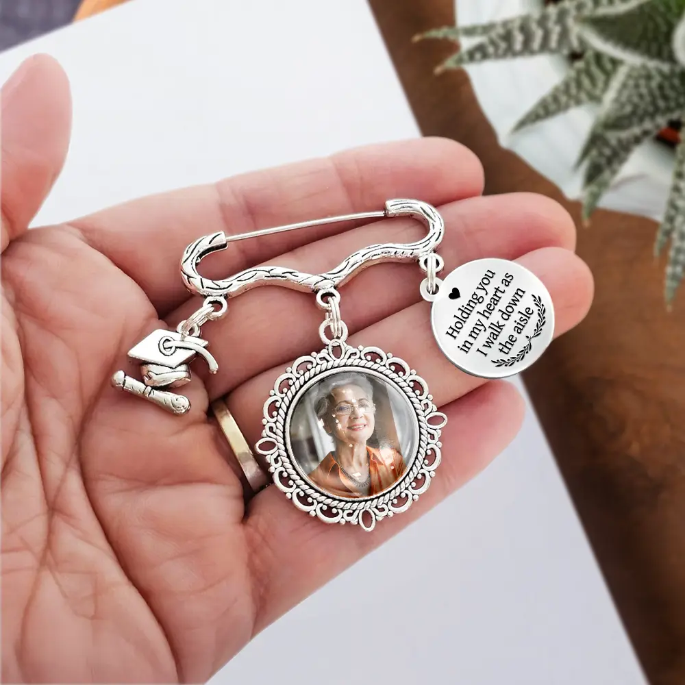 Custom Photo Walk Down The Aisle - Personalized Graduation Tassel Pin - Image 3