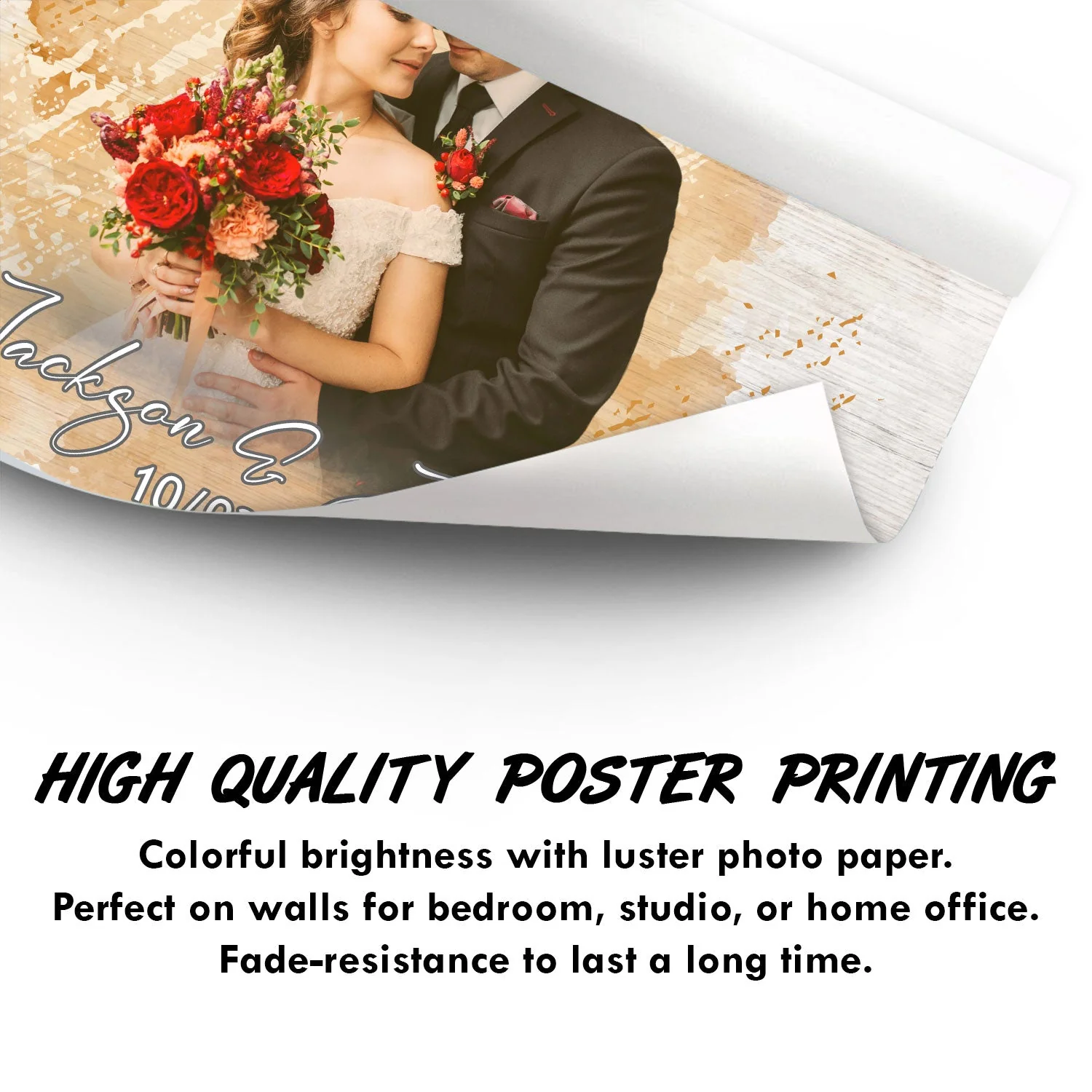 Custom Photo Watercolor Painting - Birthday, Anniversary Gift For Spouse, Husband, Wife, Couple - Personalized Poster - Image 4
