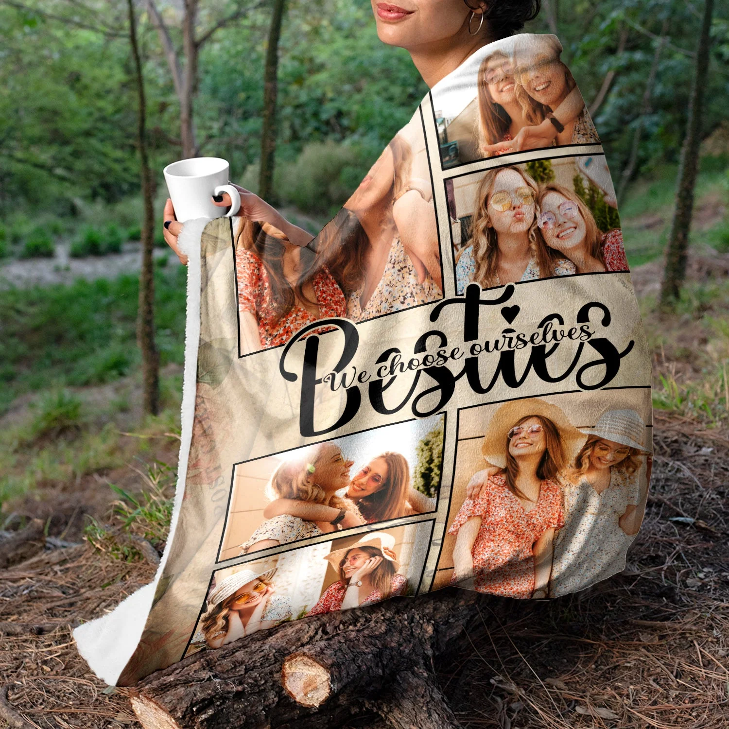 Custom Photo We Choose Ourselves - Gift For Sisters & Best Friends - Personalized Fleece Blanket - Image 3