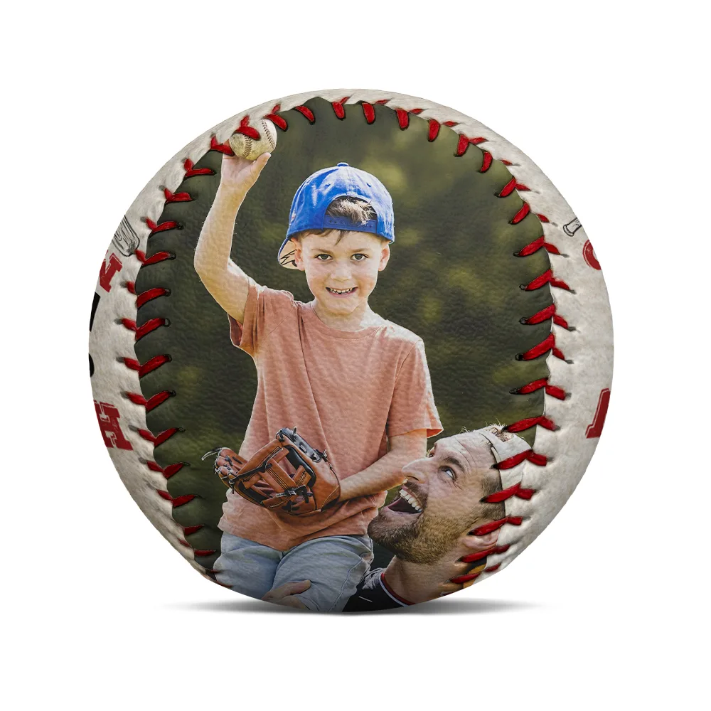Custom Photo We Hit A Homerun Scoring You As Our Dad - Personalized Baseball, Softball - Image 2