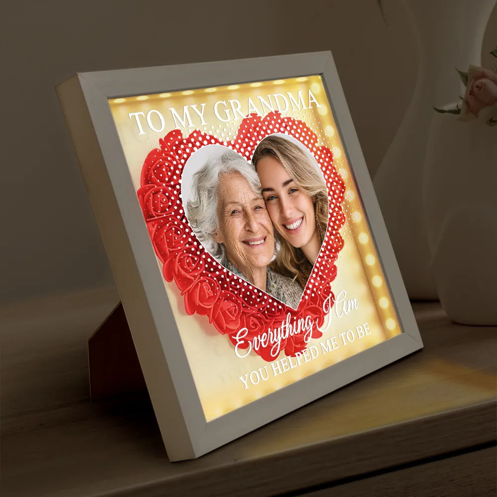 Custom Photo We Love You Everyday - Personalized LED Light Flower Shadow Box - Image 4