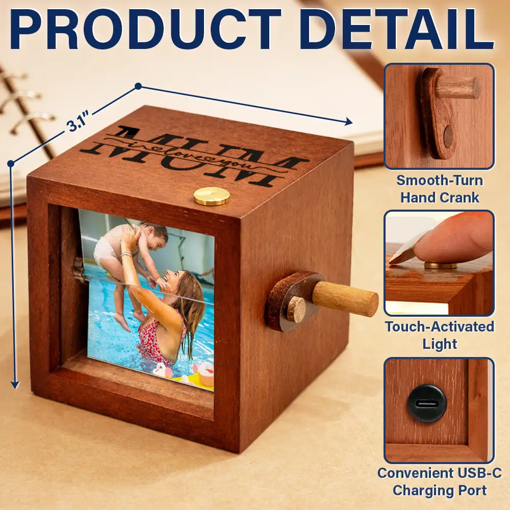 Custom Photo We Love You Mom Grandma - Personalized Flipbook Frame Animation Machine - Image 3