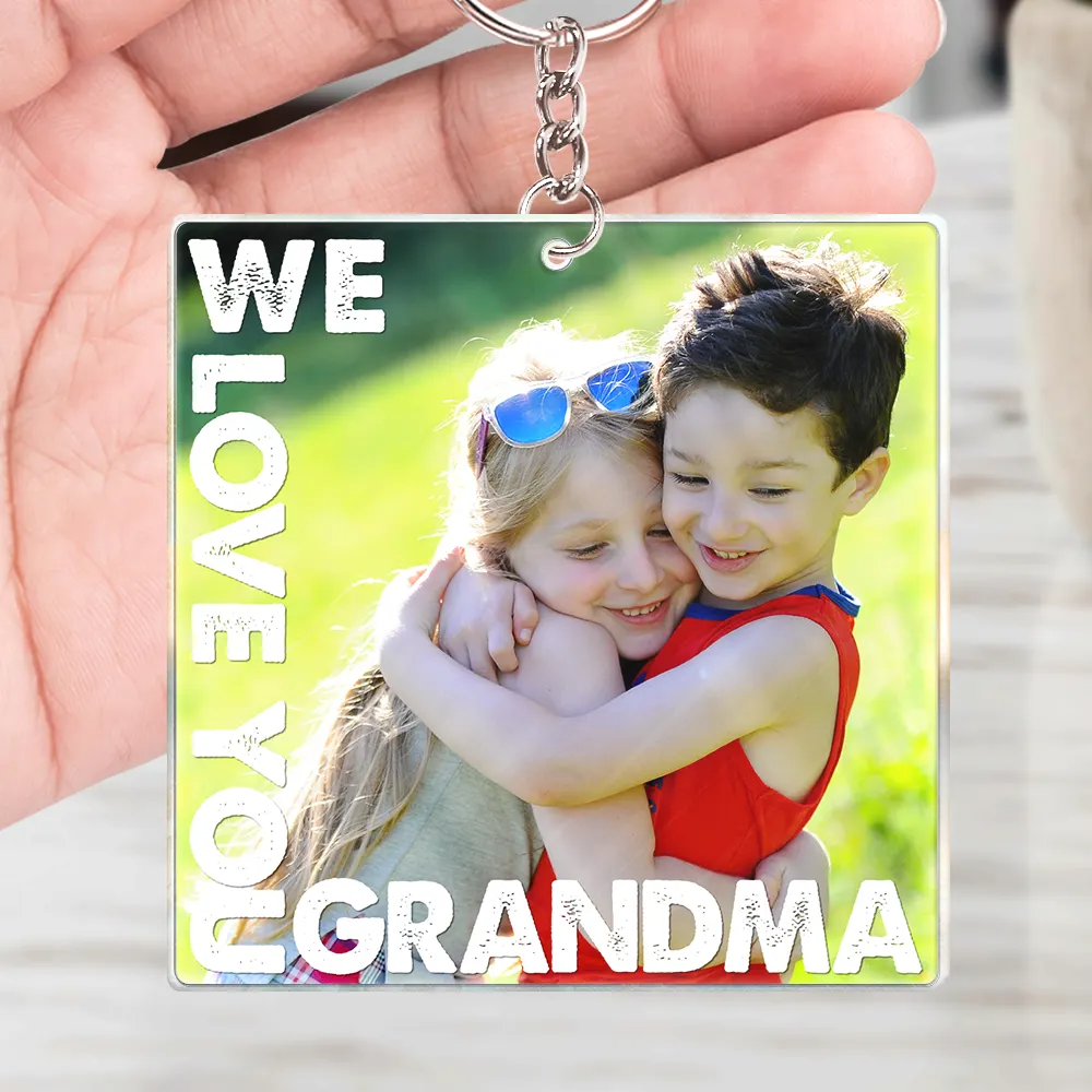 Custom Photo We Love You Mommy Mama Grandma Nana - Personalized Acrylic Keychain - Image 4