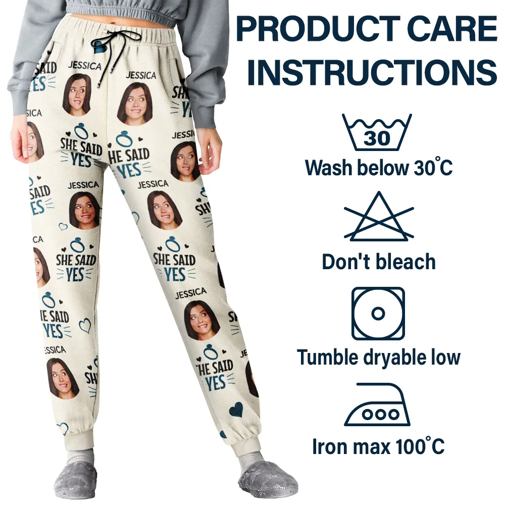 Custom Photo We Officially Said Yes - Personalized Pajama Pants - Image 6