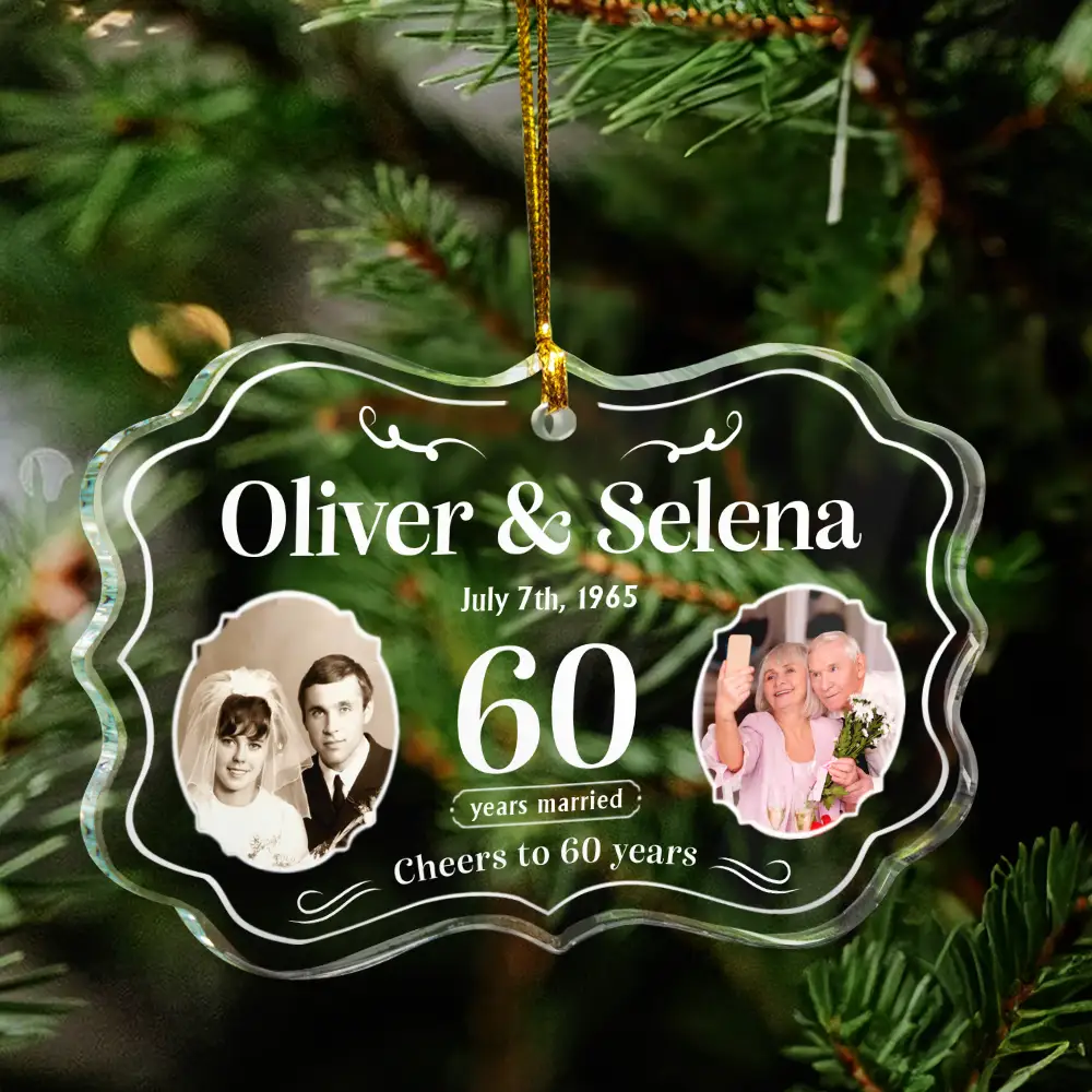 Custom Photo We Still Do Wedding Anniversary Gift - Personalized Medallion Glass Ornament - Image 4