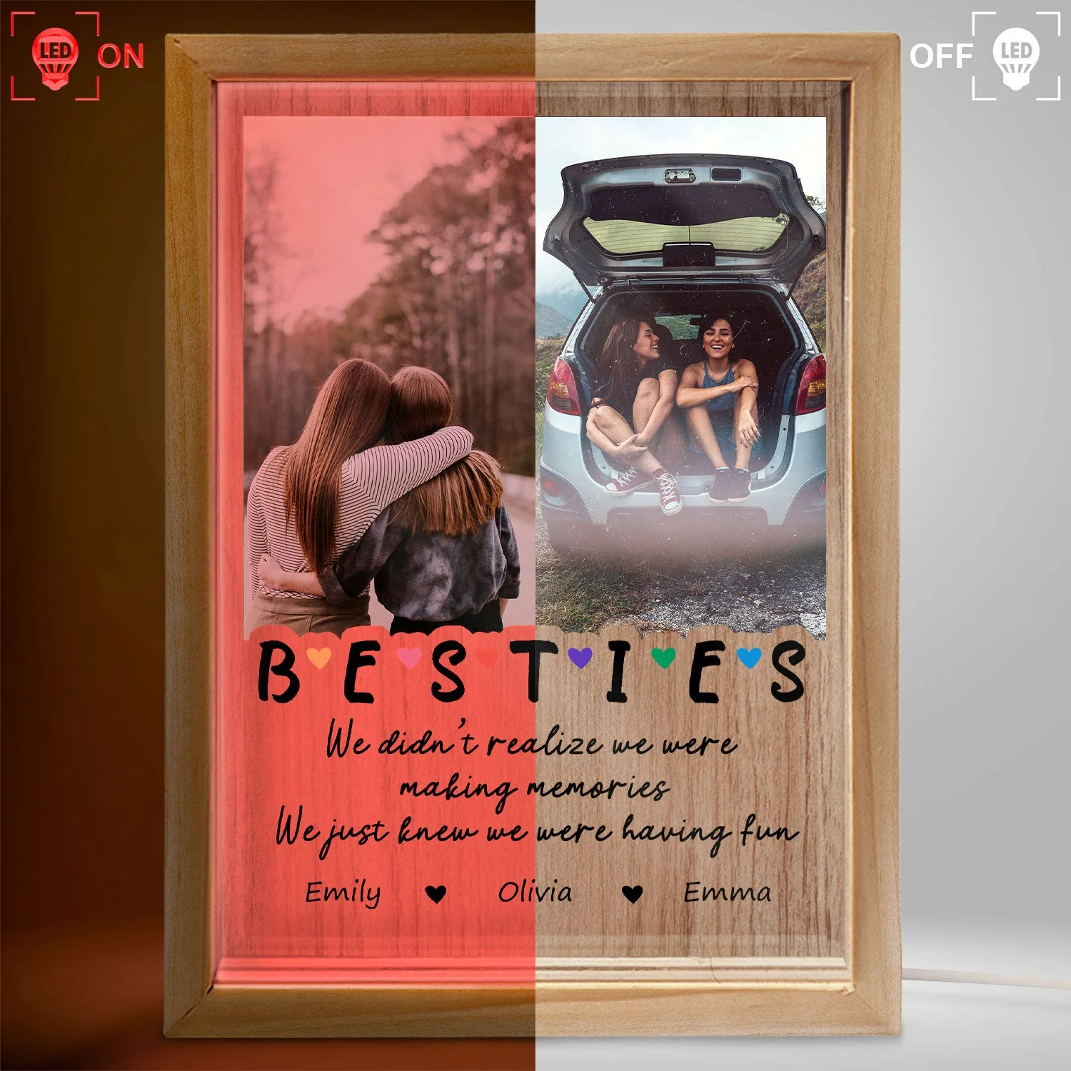 Custom Photo We Were Having Fun - Gift For Bestie - Personalized Picture Frame Light Box - Image 3