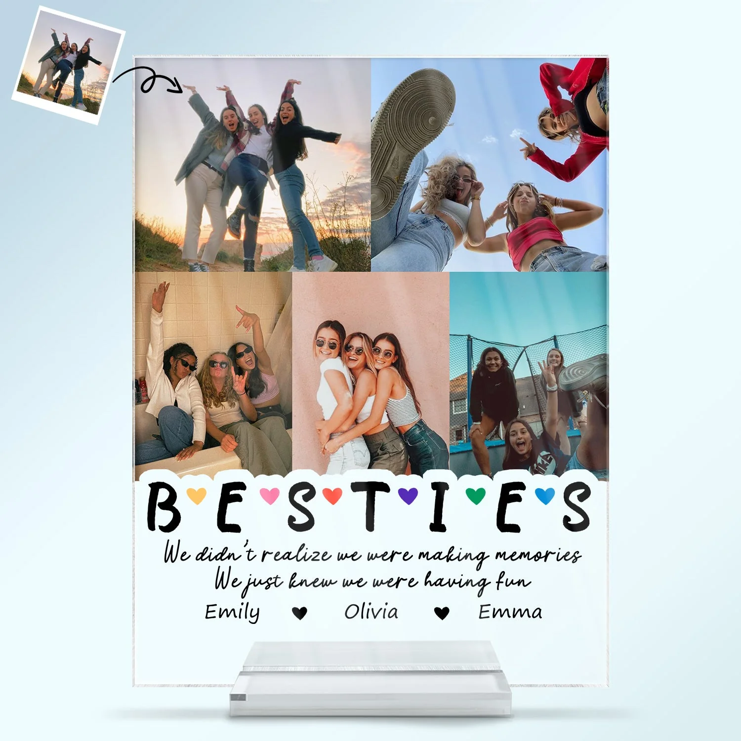 Custom Photo We Were Having Fun - Gift For Bestie - Personalized Vertical Rectangle Acrylic Plaque - Image 2
