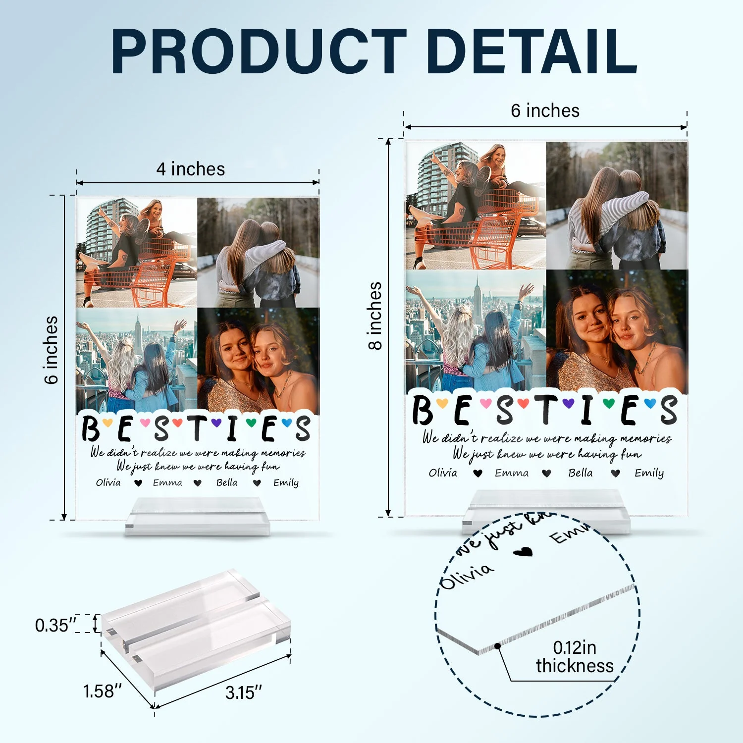 Custom Photo We Were Having Fun - Gift For Bestie - Personalized Vertical Rectangle Acrylic Plaque - Image 6