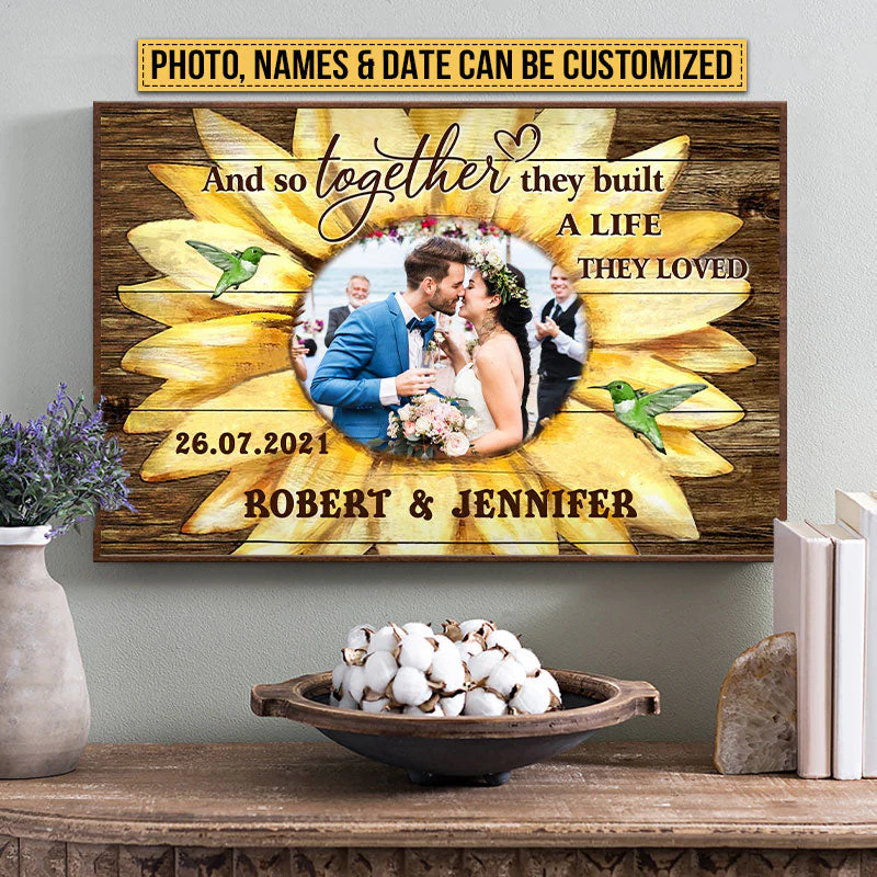 Custom Photo Wedding Married Couple Housewarming Gift Sunflower Custom Poster - Image 5