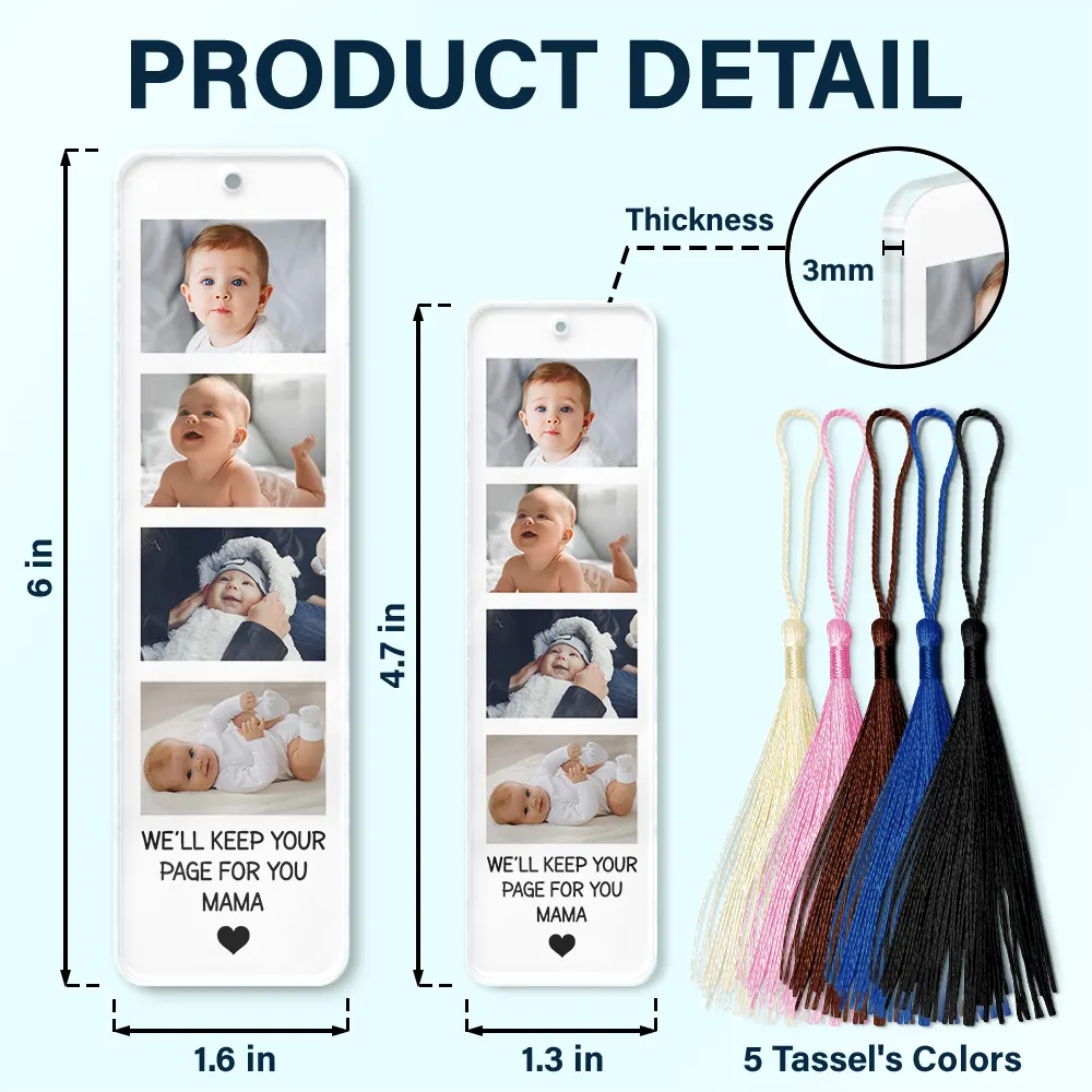 Custom Photo We'll Keep Your Page For You - Personalized Acrylic Bookmark - Image 5