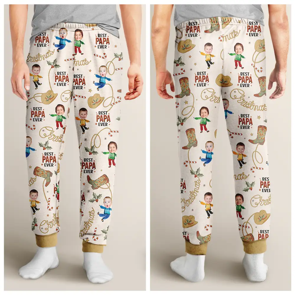 Custom Photo Western Christmas Best Mom Dad - Personalized Sweatpants - Image 5
