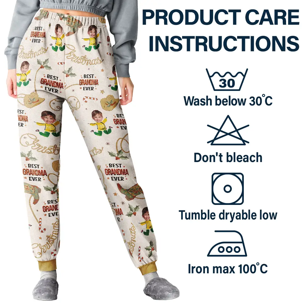Custom Photo Western Christmas Best Mom Dad - Personalized Sweatpants - Image 6