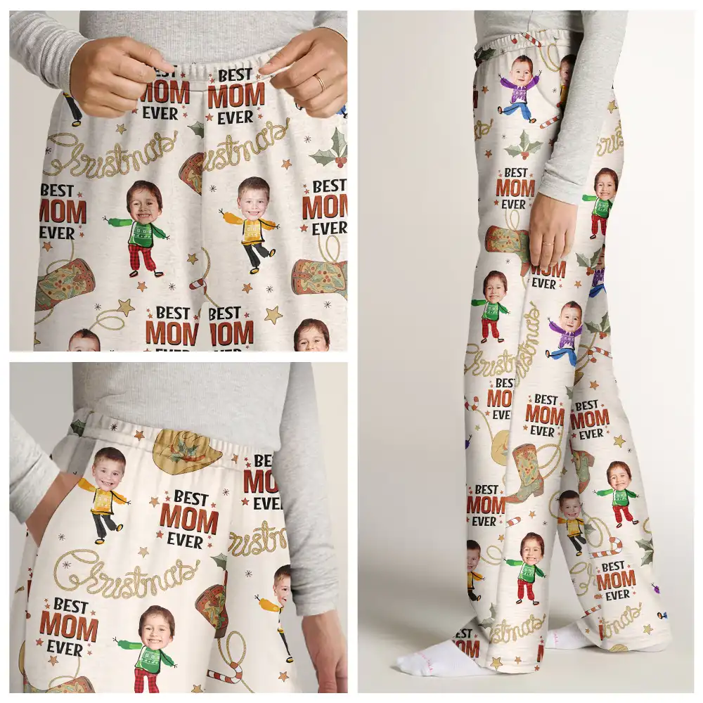 Custom Photo Western Christmas Best Mom Dad - Personalized Sweatpants - Image 8