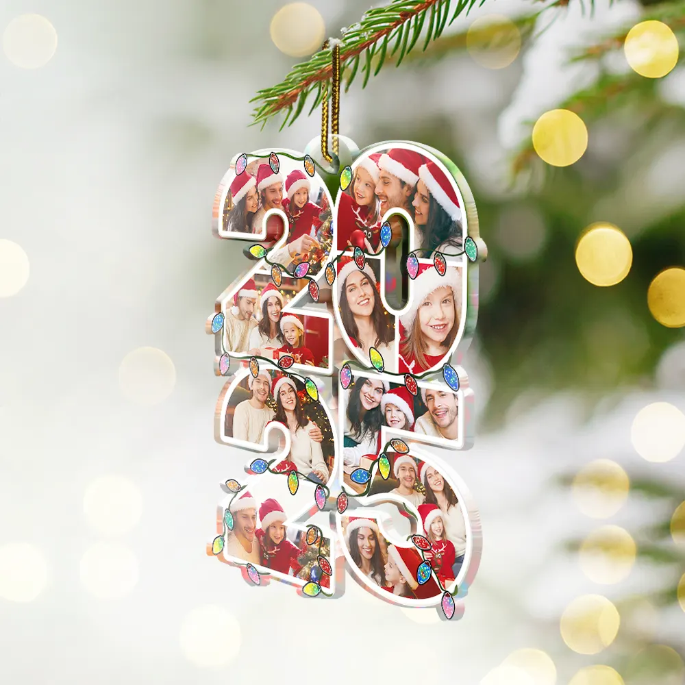 Custom Photo What A Year - Personalized Custom Shaped Acrylic Ornament - Image 2