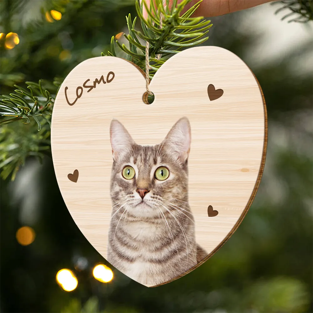 Custom Photo When Tomorrow Starts Without Me Memorial Dog Cat - Personalized Wooden Ornament Print 2 Sides - Image 3
