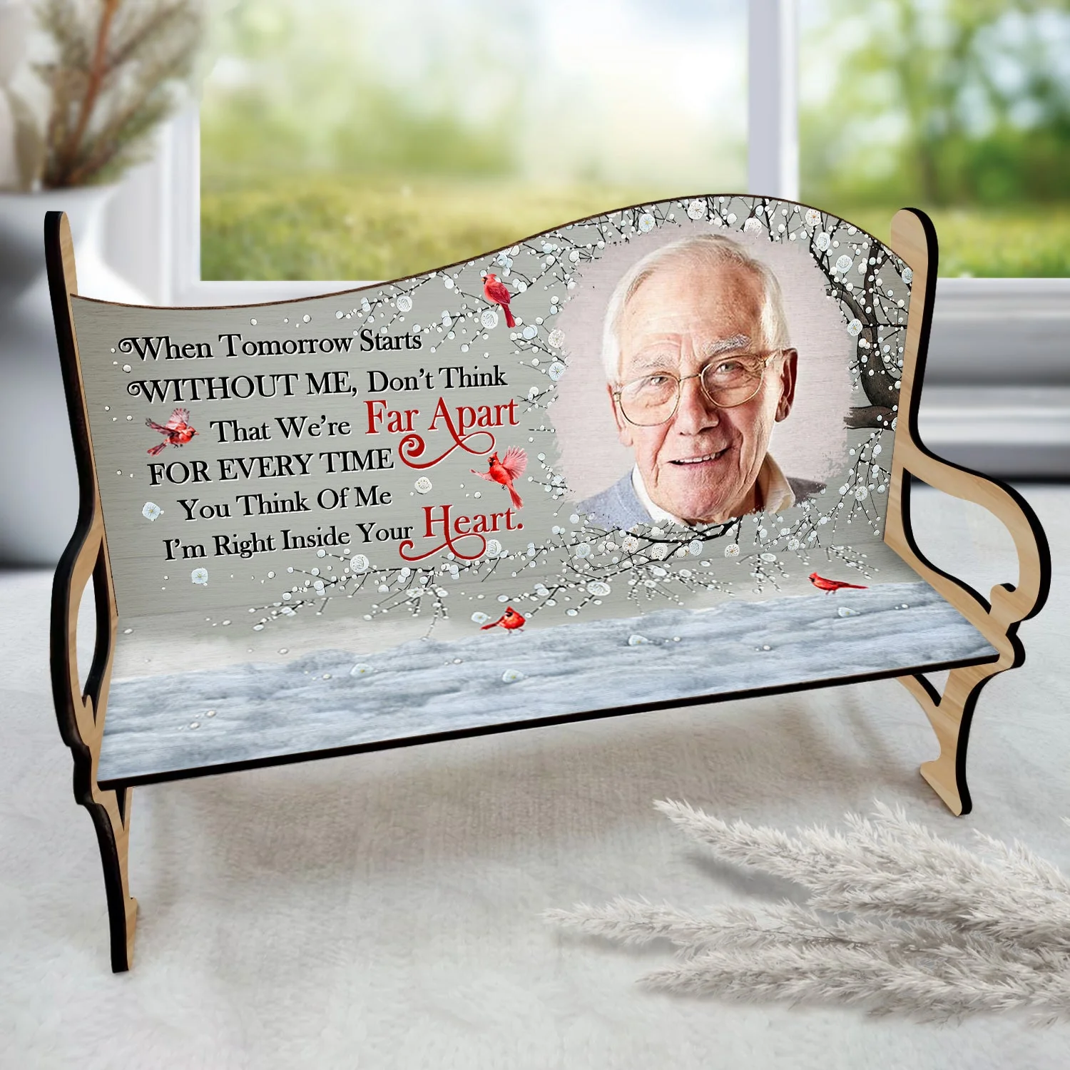 Custom Photo When Tomorrow Starts Without Me - Memorial Gift For Family, Cat Lovers, Dog Lovers - Personalized Memorial Bench - Image 2
