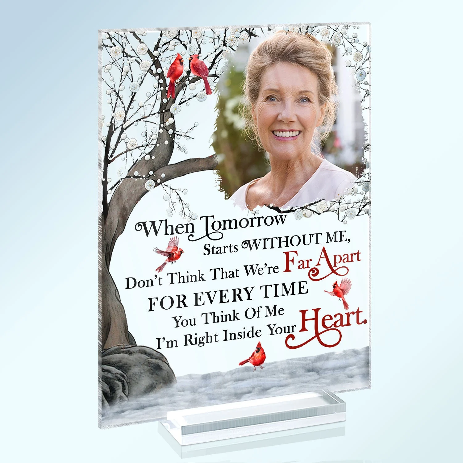 Custom Photo When Tomorrow Starts Without Me - Memorial Gift For Family, Cat Lovers, Dog Lovers - Personalized Vertical Rectangle Acrylic Plaque - Image 2
