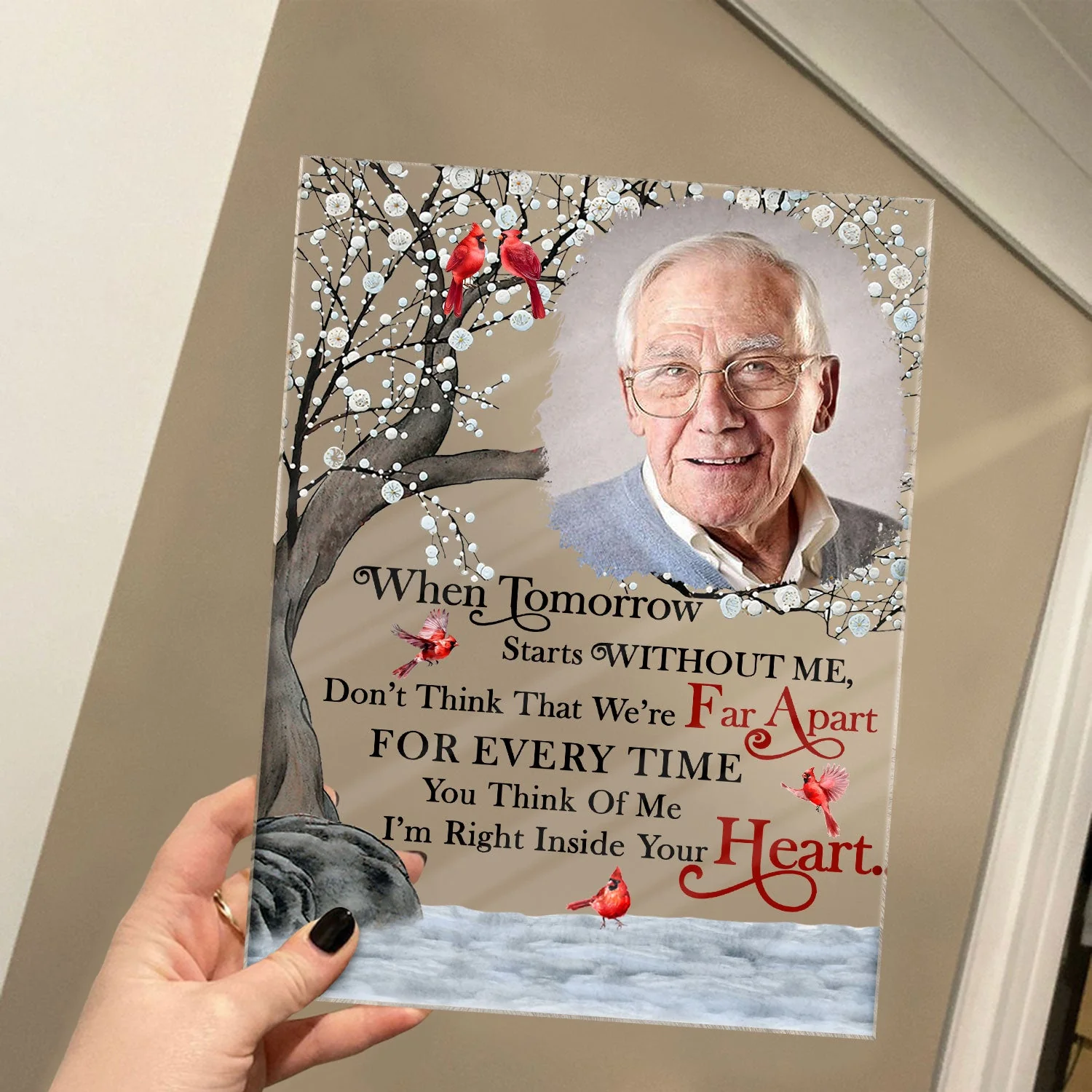 Custom Photo When Tomorrow Starts Without Me - Memorial Gift For Family, Cat Lovers, Dog Lovers - Personalized Vertical Rectangle Acrylic Plaque - Image 4