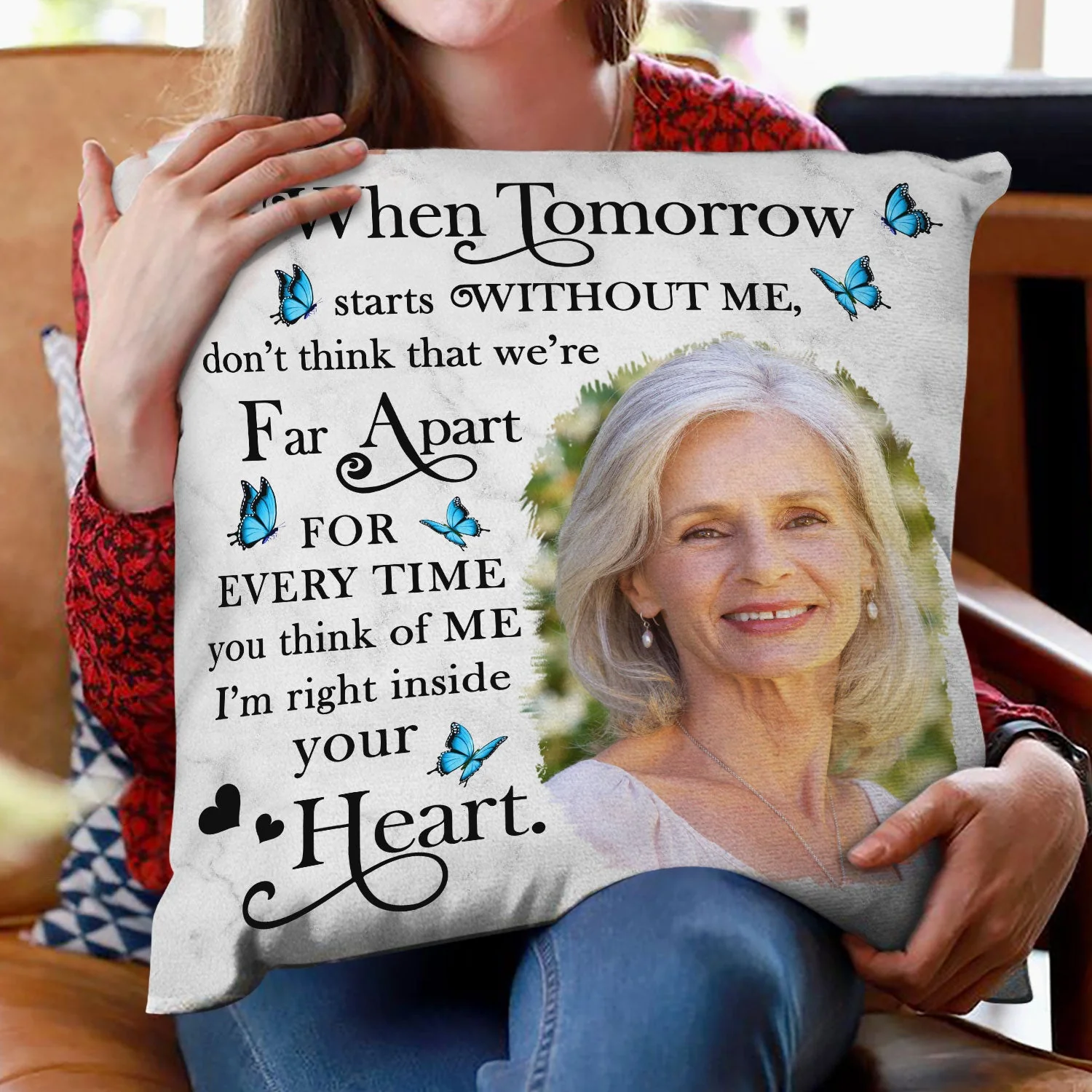 Custom Photo When Tomorrow Starts Without Me - Memorial Gift For Family, Friends - Personalized Pillow - Image 2