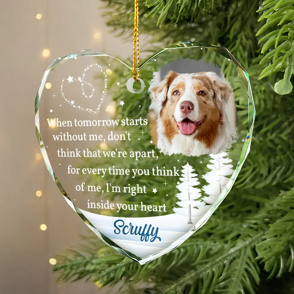 Custom Photo When Tomorrow Starts Without Me Memorial - Personalized Glass Ornament - Image 4