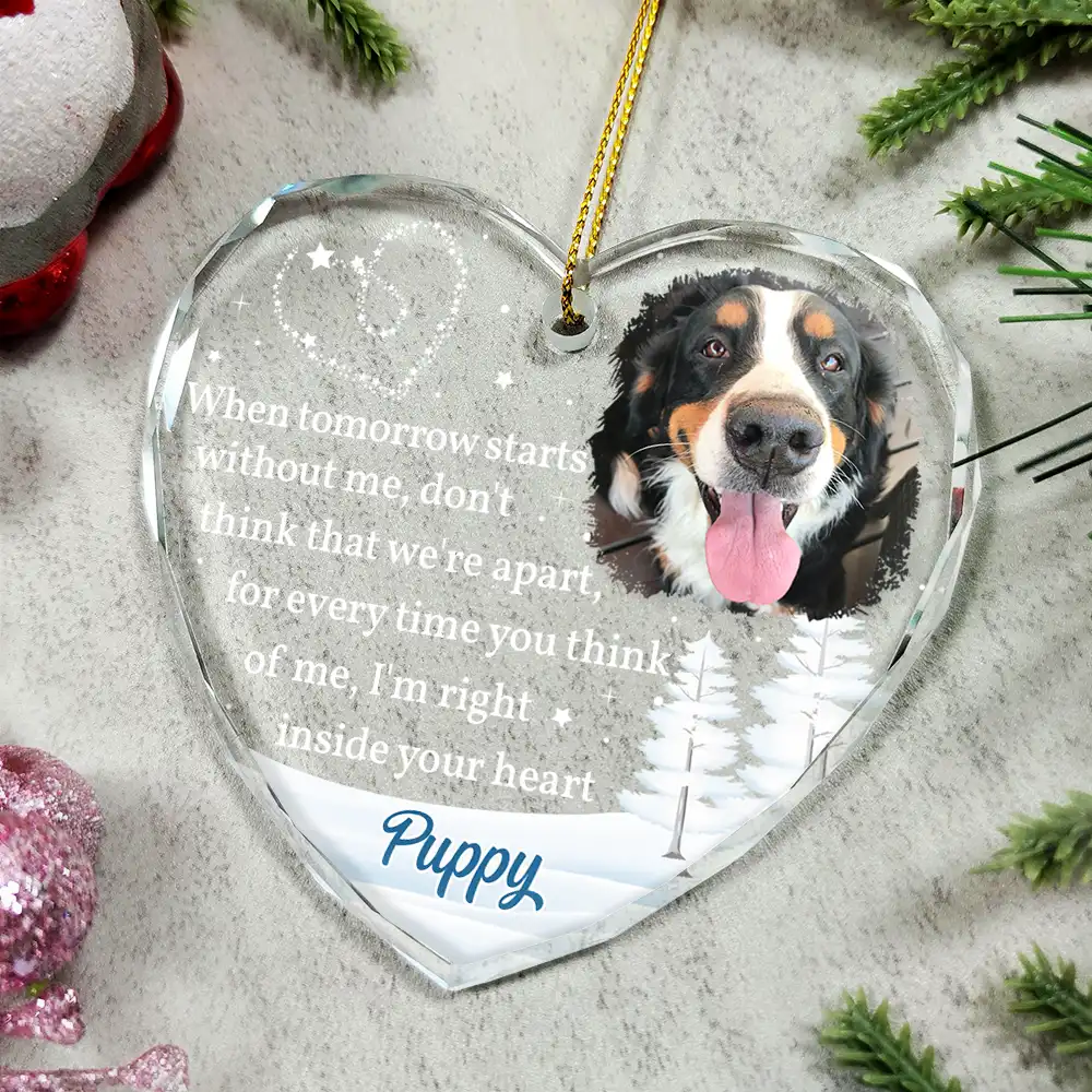 Custom Photo When Tomorrow Starts Without Me Memorial - Personalized Glass Ornament - Image 5