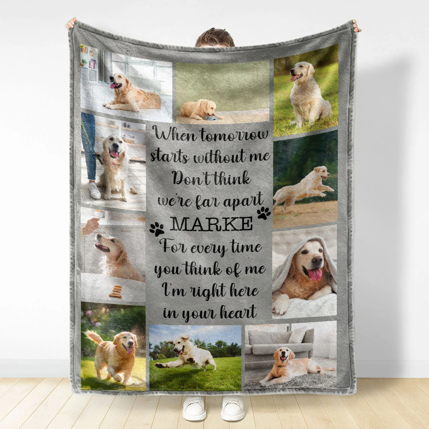 Custom Photo When Tomorrow Starts Without Me - Pet Memorial Gift - Personalized Fleece Blanket - Image 2