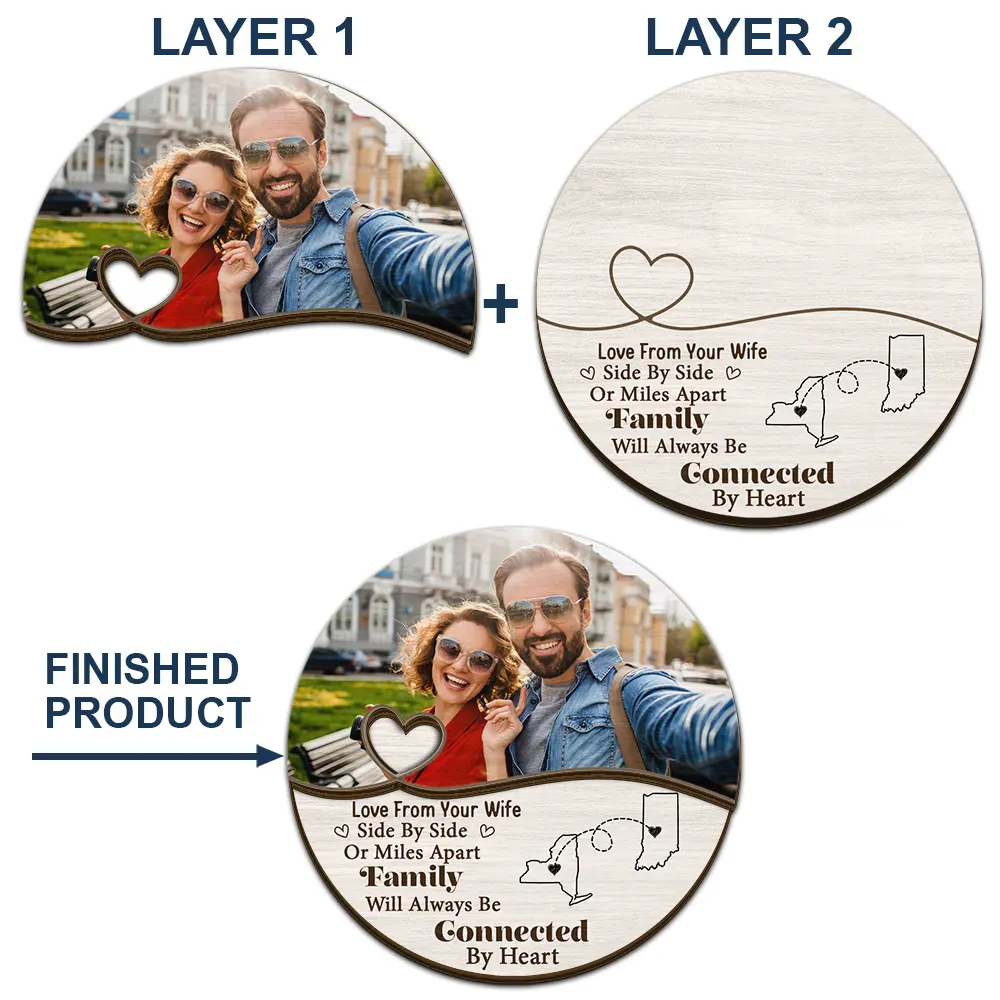 Custom Photo When You Are Family The Miles Don't Matter - Personalized Custom Shaped Car Visor Clip - Image 4