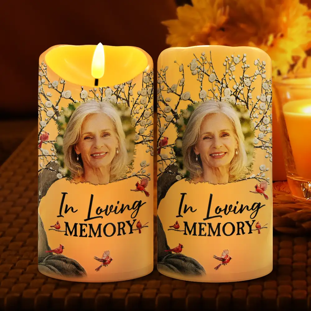 Custom Photo When You Miss Me Have No Fear Memorial - Personalized Flameless LED Candle - Image 2