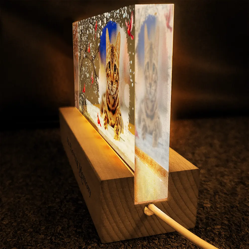 Custom Photo When You Miss Me Have No Fear Memorial - Personalized Rectangle LED Light - Image 4