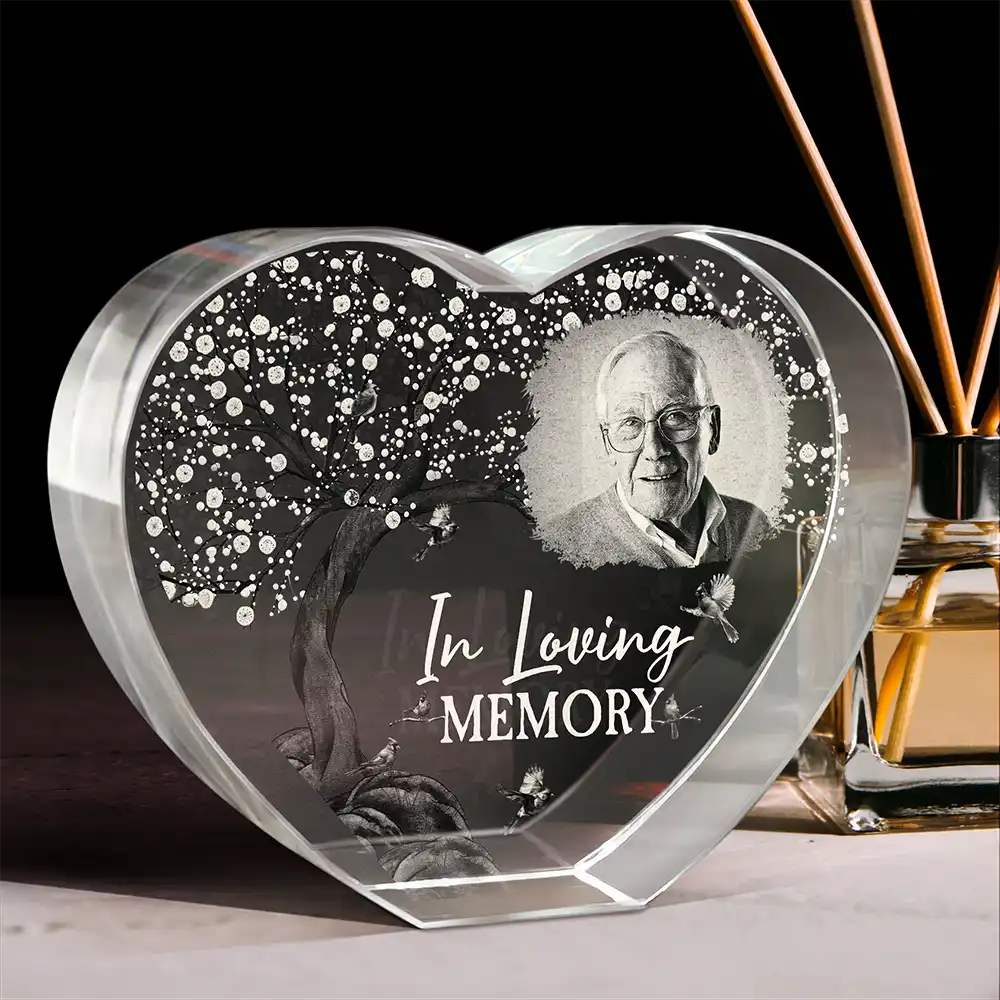 Custom Photo When You Miss Me Have No Fear - Personalized Crystal Heart - Image 2