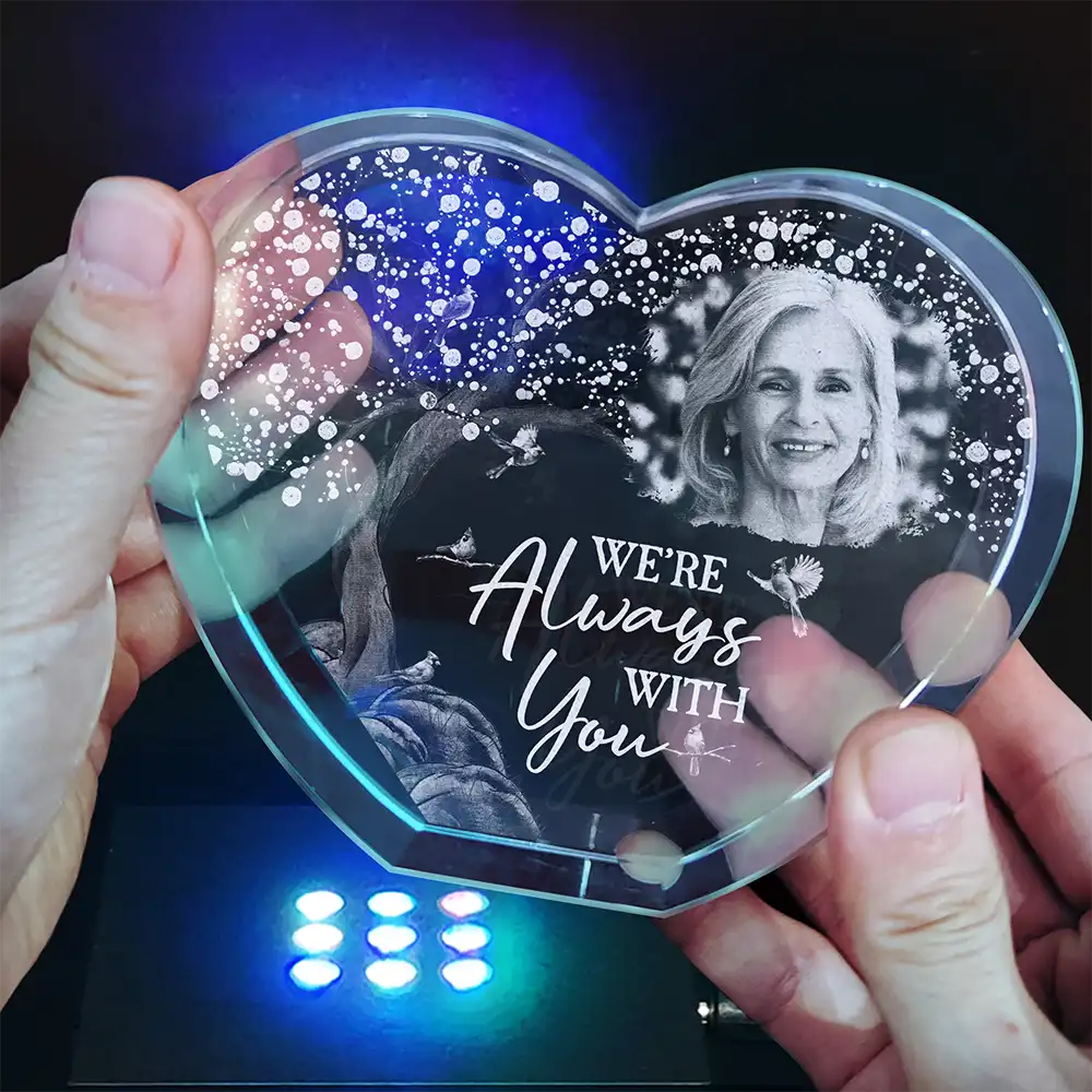 Custom Photo When You Miss Me Have No Fear - Personalized Crystal Heart - Image 4