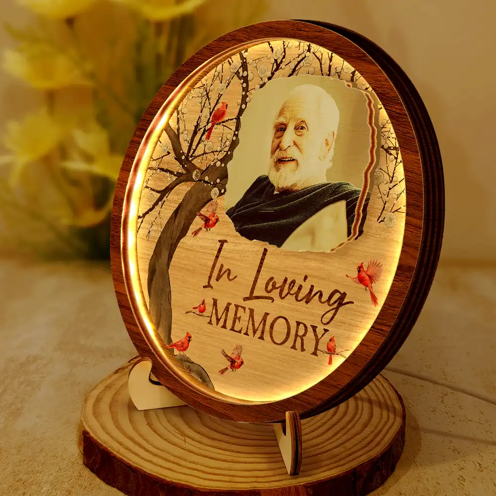Custom Photo When You Miss Me Have No Fear - Personalized LED Light Wooden Plaque - Image 2