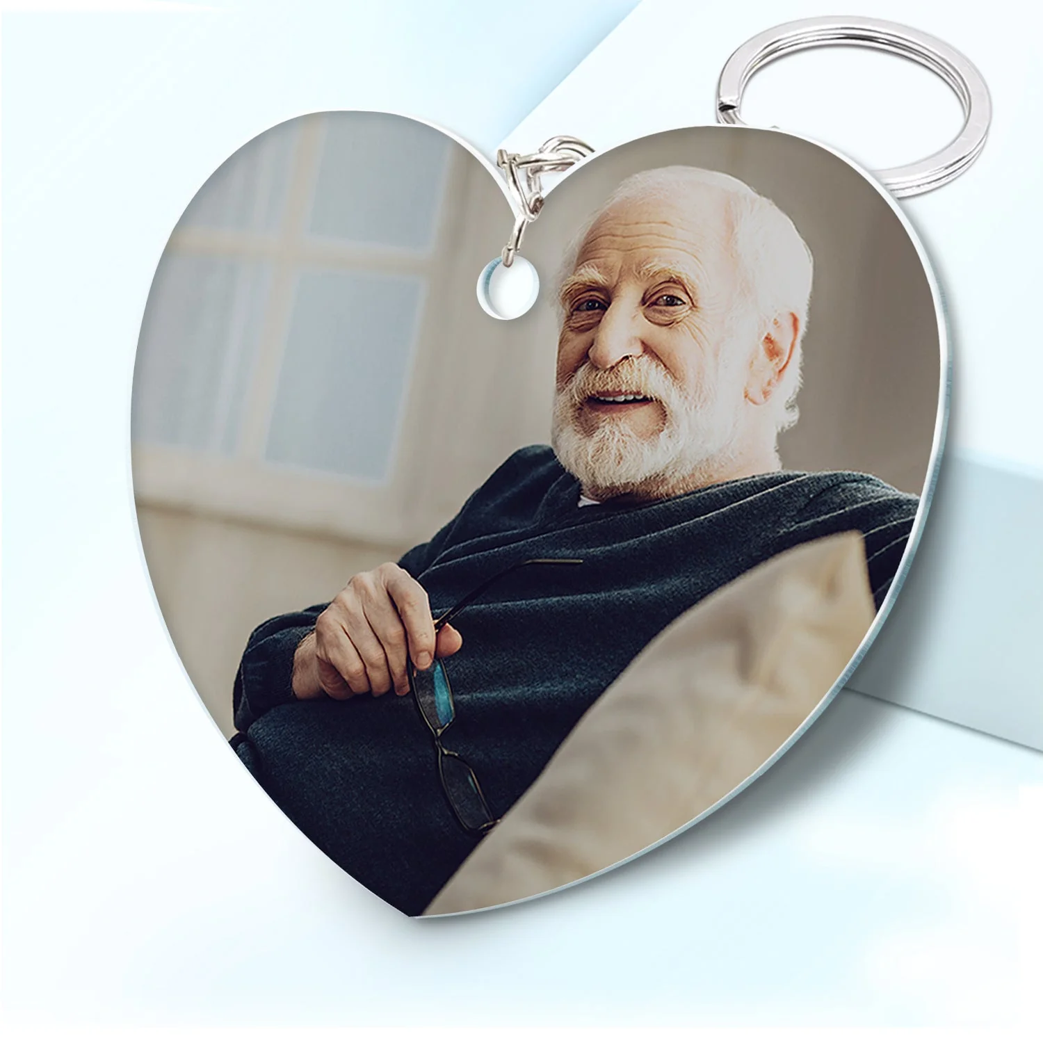 Custom Photo When You Miss Me Hold This Little Heart - Loving, Memorial Gift For Family, Siblings, Friends - Personalized Acrylic Keychain - Image 2
