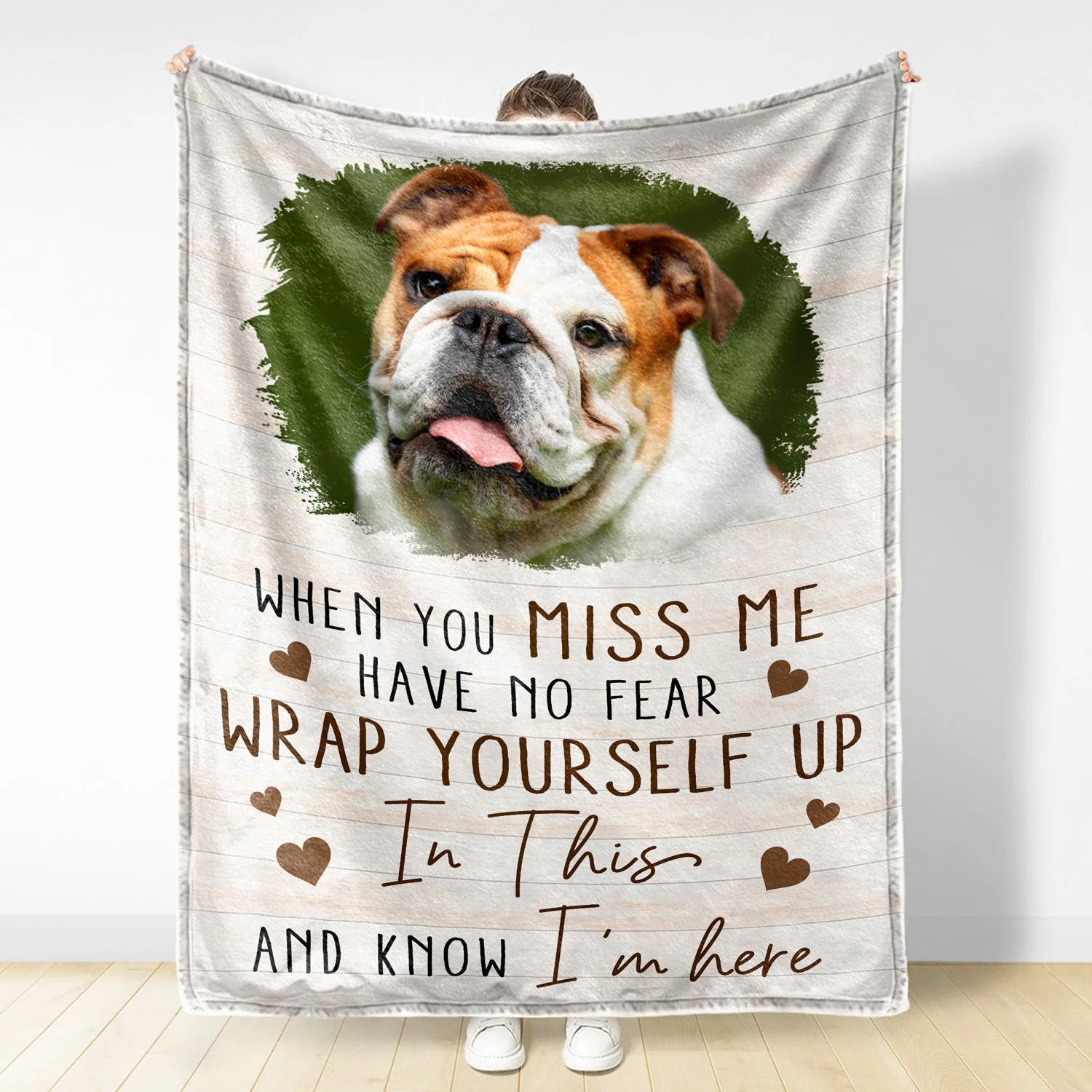 Custom Photo When You Miss Me - Loving, Memorial Gift For Family, Siblings, Friends, Dog Lovers, Cat Lovers - Personalized Fleece Blanket - Image 3