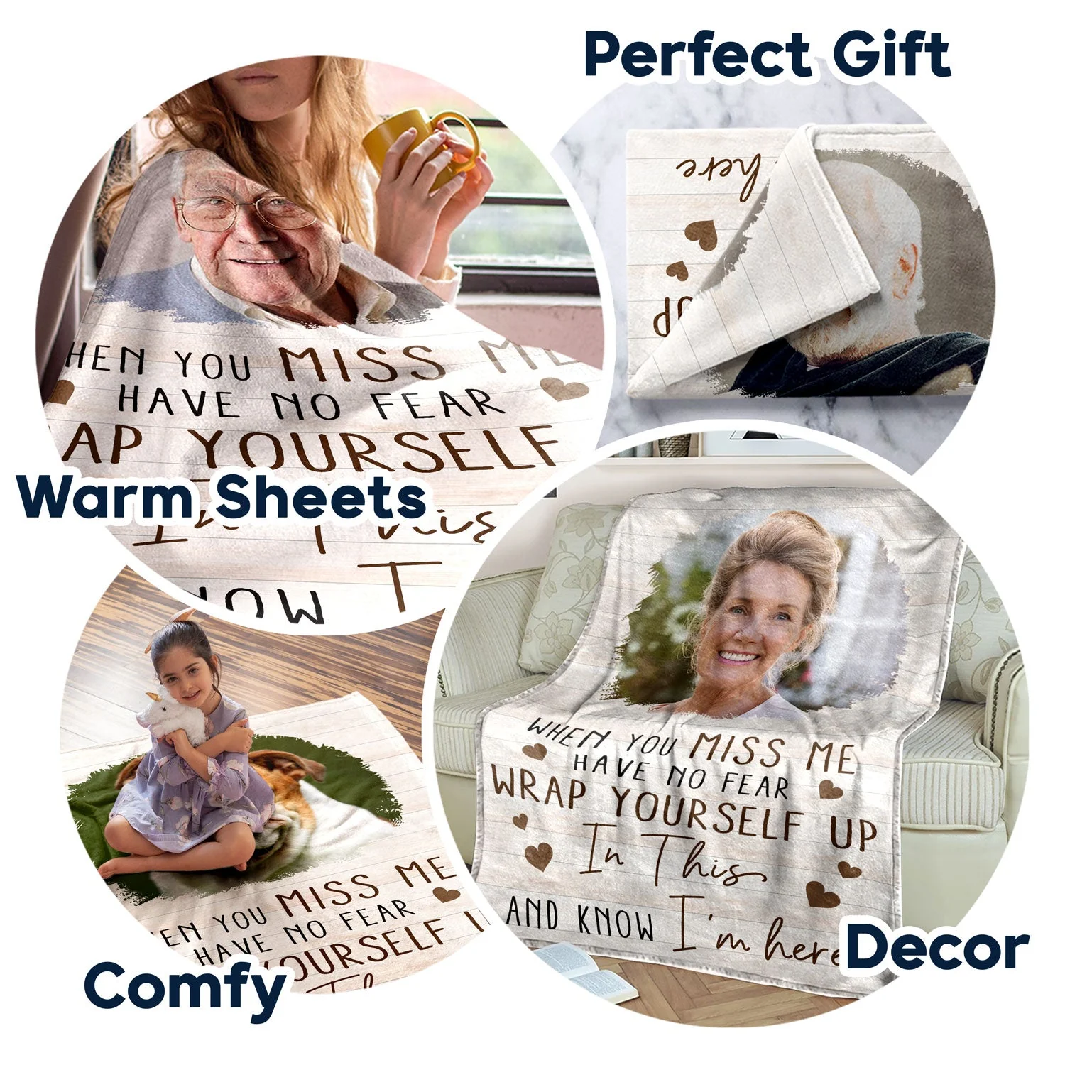 Custom Photo When You Miss Me - Loving, Memorial Gift For Family, Siblings, Friends, Dog Lovers, Cat Lovers - Personalized Fleece Blanket - Image 7