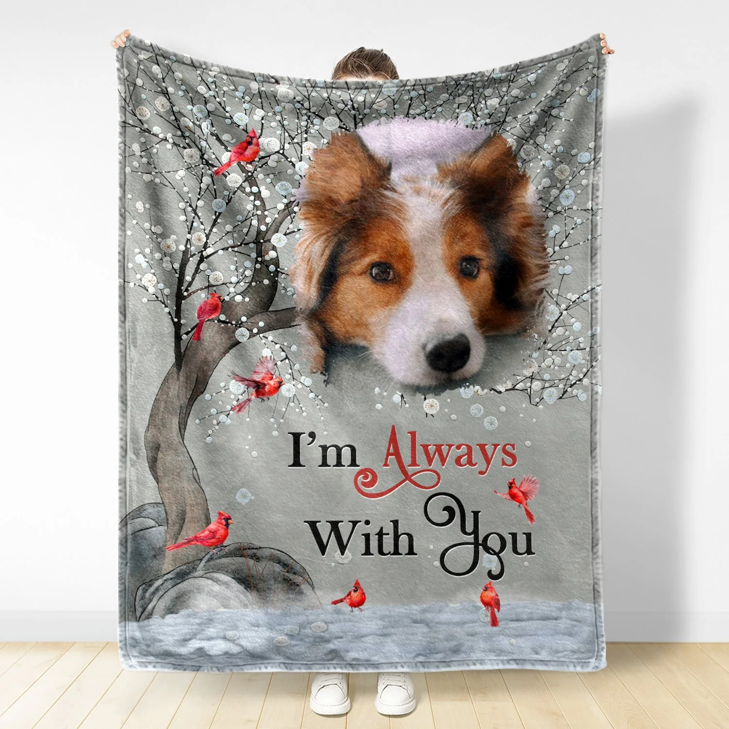 Custom Photo When You Miss Me - Loving, Memorial Gift For Family, Siblings, Friends - Personalized Fleece Blanket - Image 3