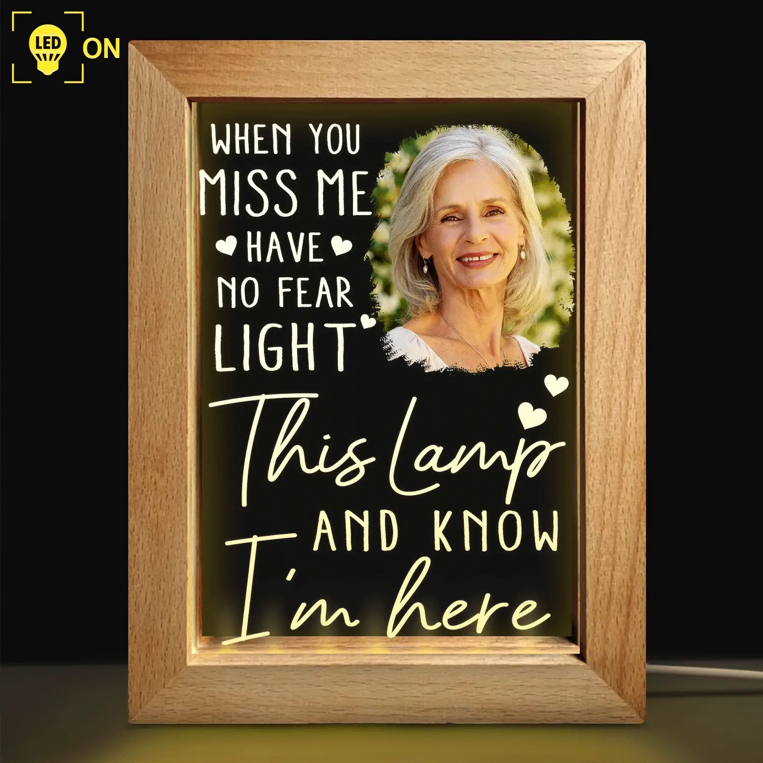 Custom Photo When You Miss Me - Loving, Memorial Gift For Family, Siblings, Friends - Personalized Frame Lamp - Image 2