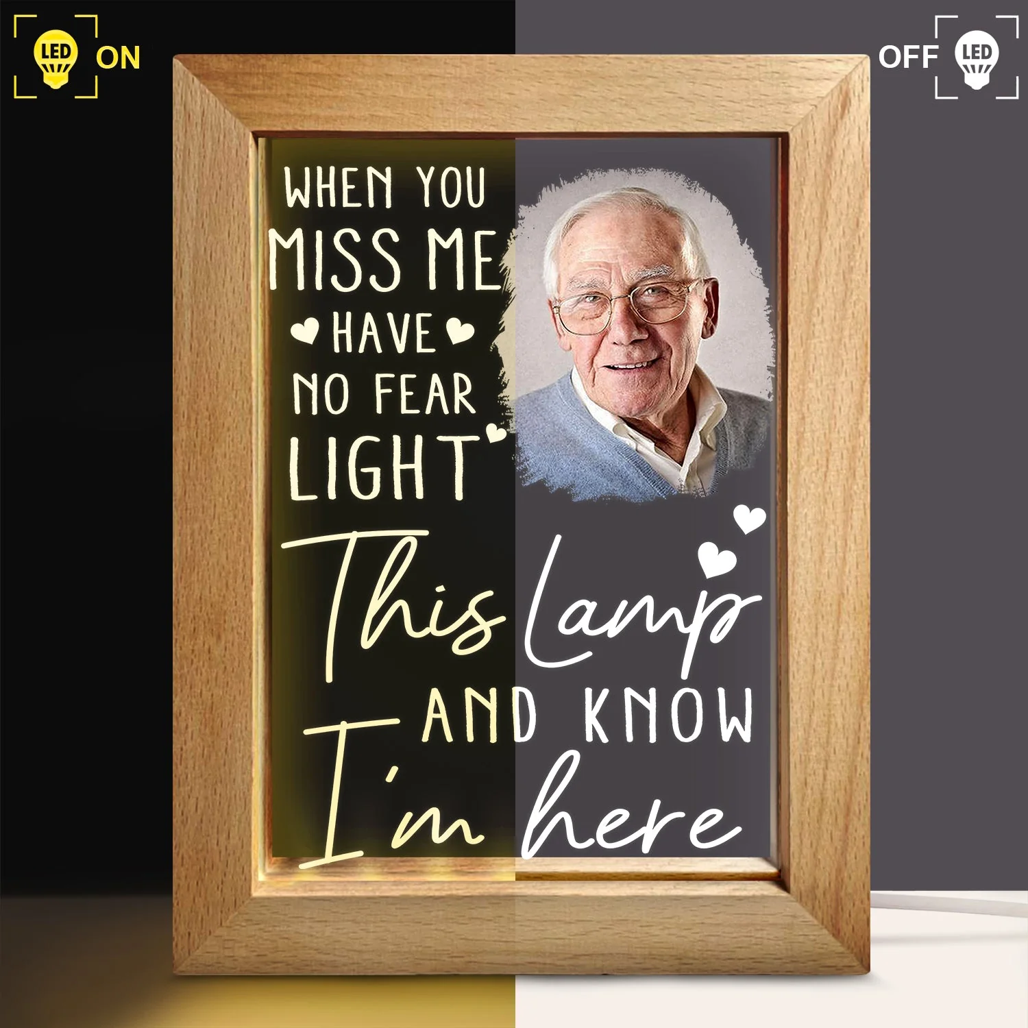 Custom Photo When You Miss Me - Loving, Memorial Gift For Family, Siblings, Friends - Personalized Frame Lamp - Image 3