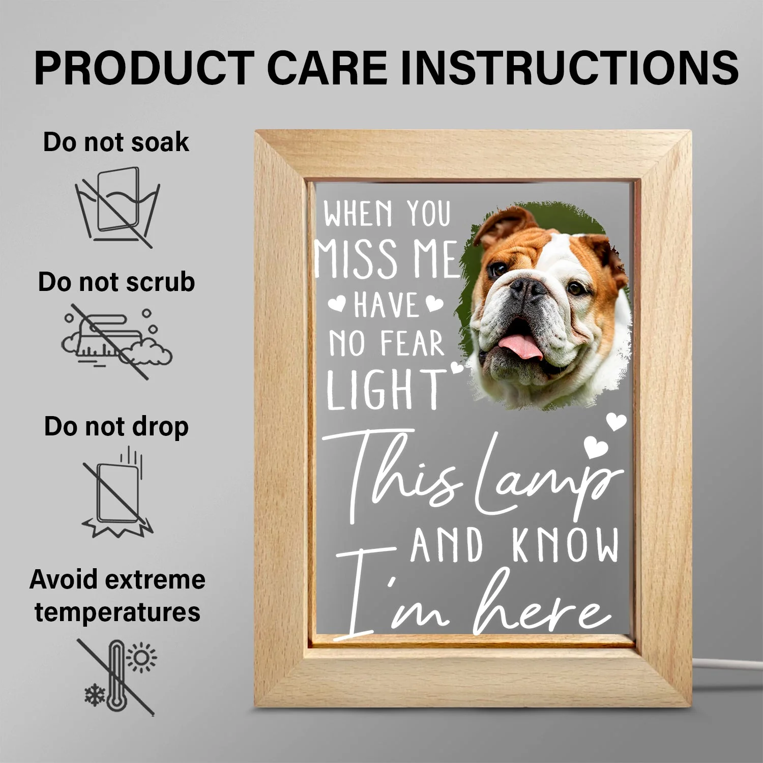 Custom Photo When You Miss Me - Loving, Memorial Gift For Family, Siblings, Friends - Personalized Frame Lamp - Image 6