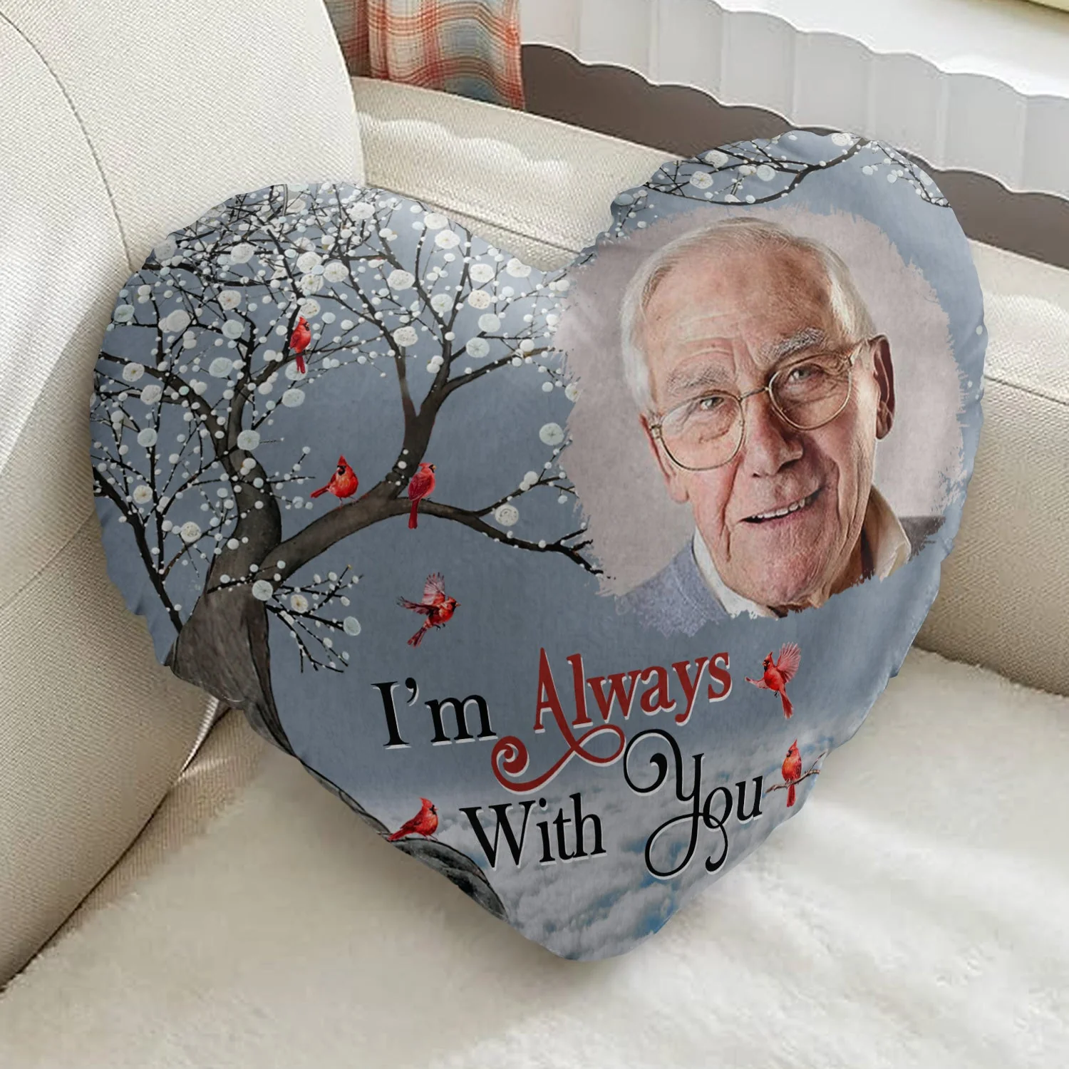 Custom Photo When You Miss Me - Loving, Memorial Gift For Family, Siblings, Friends - Personalized Heart Shaped Pillow - Image 2
