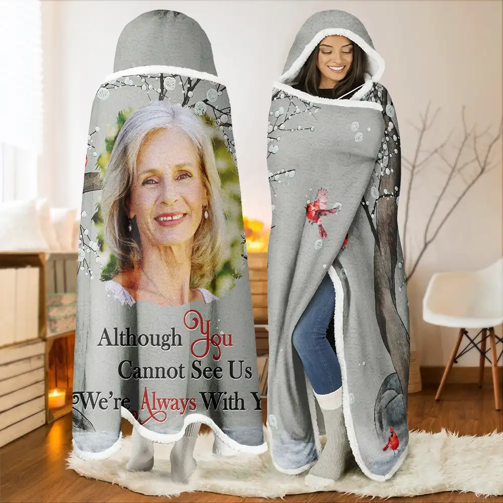 Custom Photo When You Miss Me Memorial - Personalized Wearable Hooded Blanket - Image 2