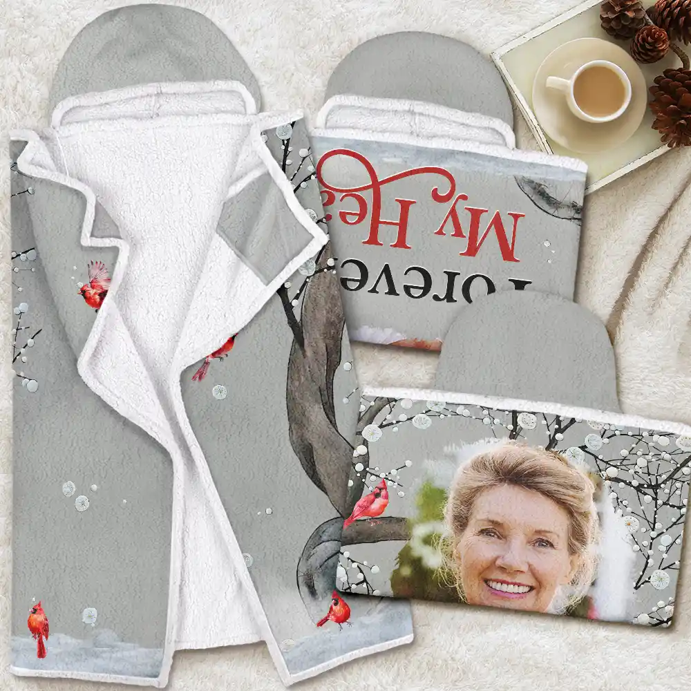 Custom Photo When You Miss Me Memorial - Personalized Wearable Hooded Blanket - Image 4