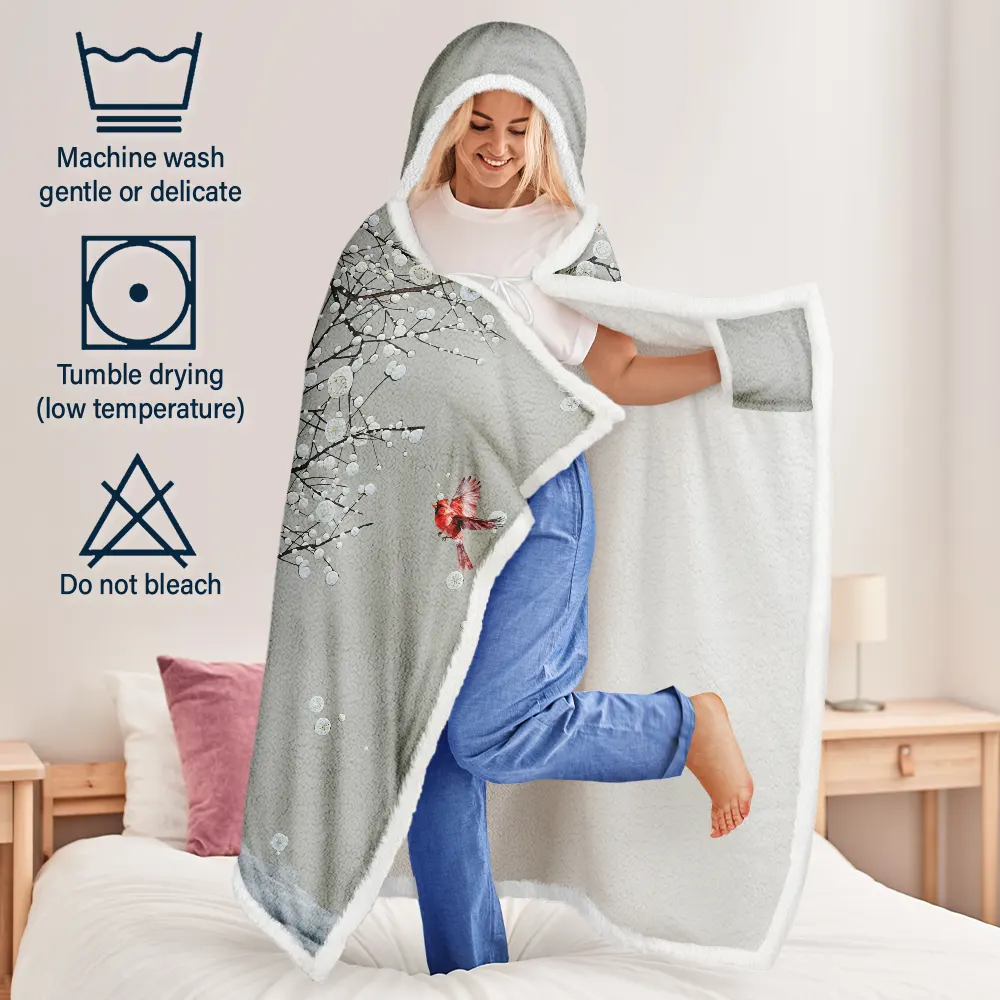 Custom Photo When You Miss Me Memorial - Personalized Wearable Hooded Blanket - Image 5