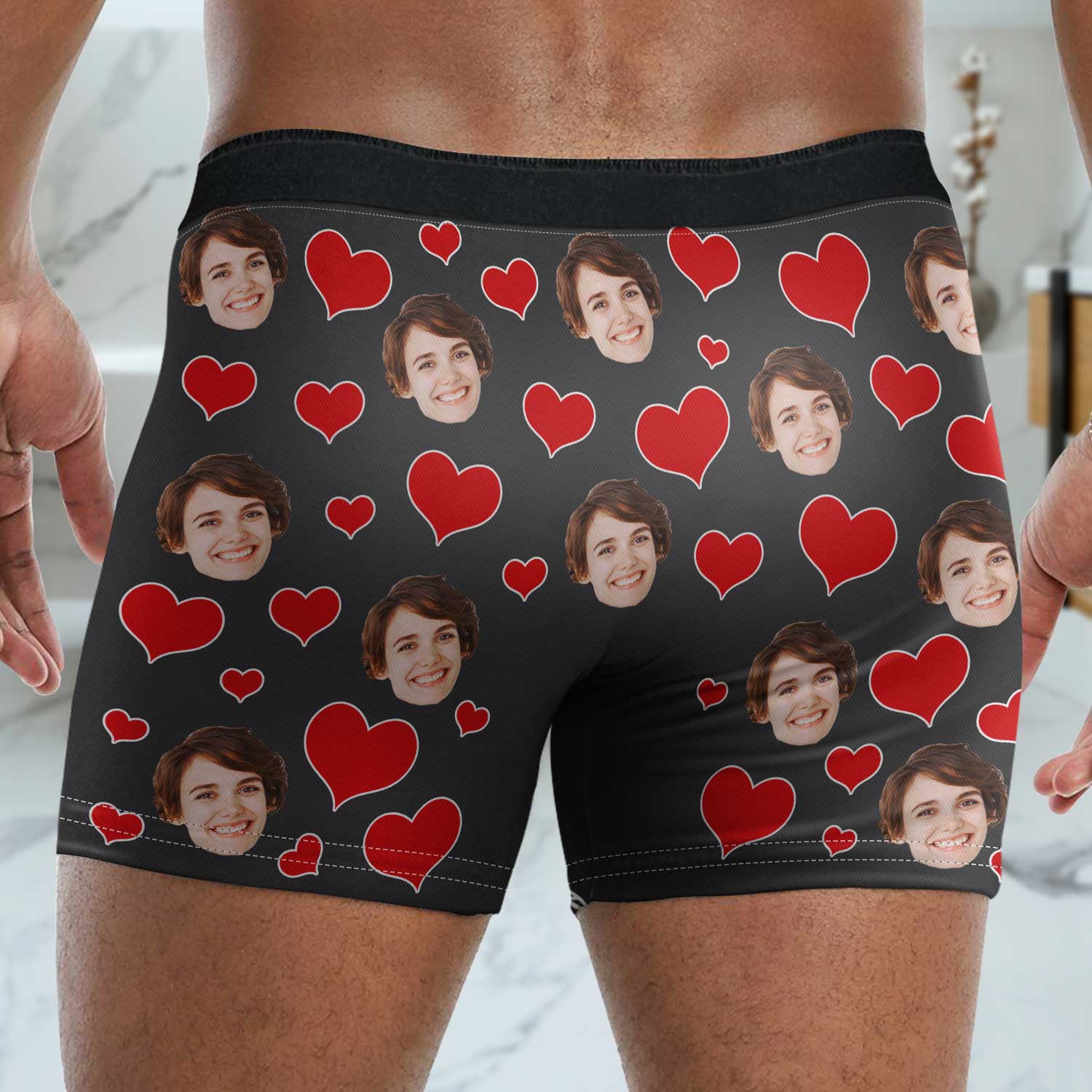 Custom Photo Wife Face Girlfriend Face - Funny Gift For Husband, Boyfriend - Personalized Men's Boxer Briefs - Image 5