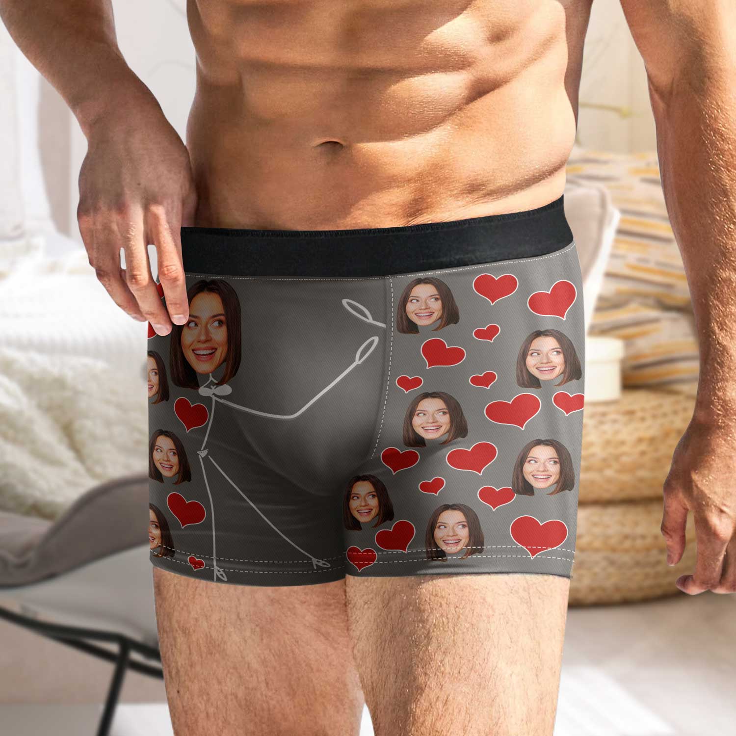 Custom Photo Wife Face Girlfriend Face - Funny Gift For Husband, Boyfriend - Personalized Men's Boxer Briefs - Image 6