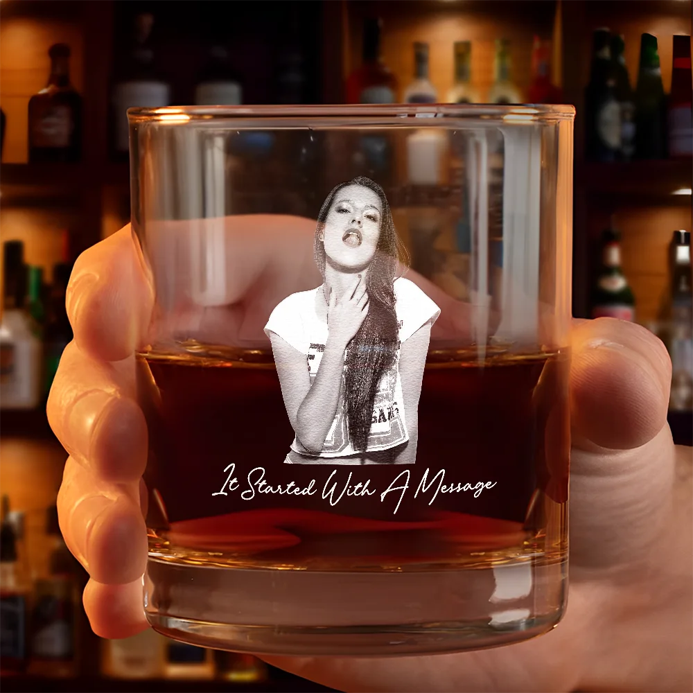Custom Photo Wife Girlfriend Sexy Photo - Personalized Whiskey Glass - Image 4