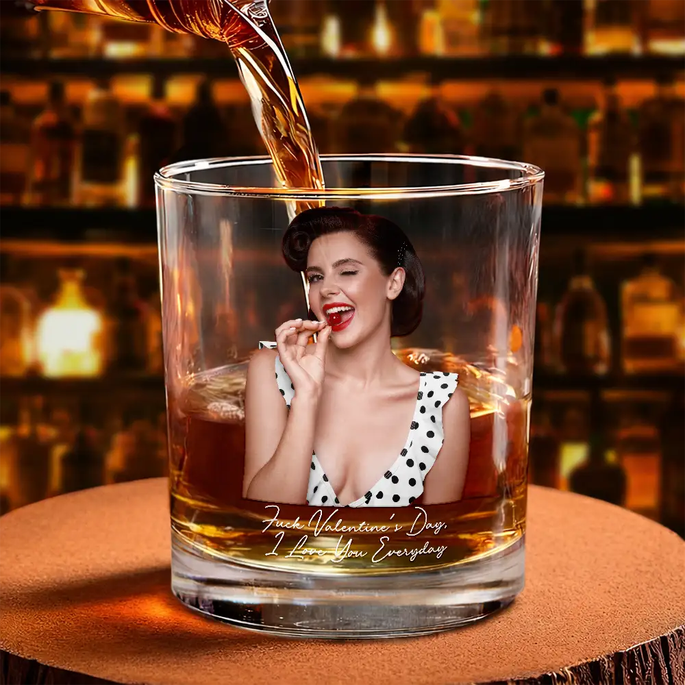 Custom Photo Wife Girlfriend Sexy Photo - Personalized Whiskey Glass - Image 6