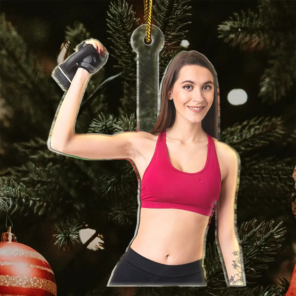 Custom Photo Workout Gifts Gym Fitness - Personalized Acrylic Photo Ornament - Image 4