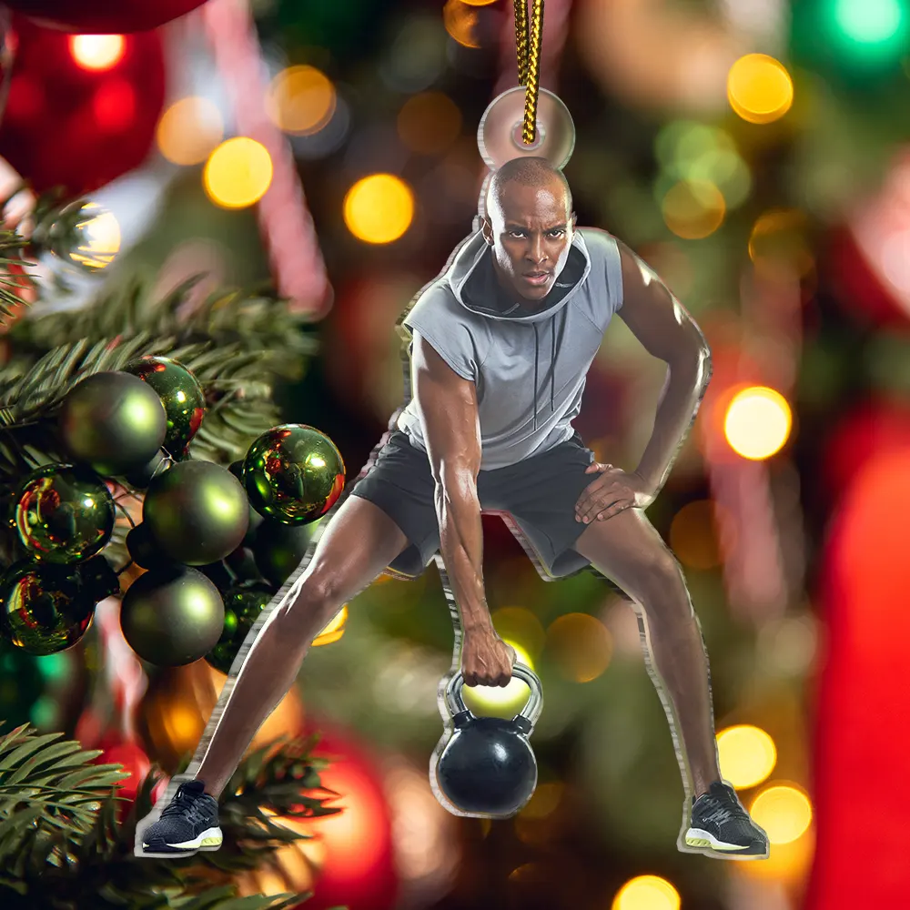 Custom Photo Workout Gifts Gym Fitness - Personalized Acrylic Photo Ornament - Image 6