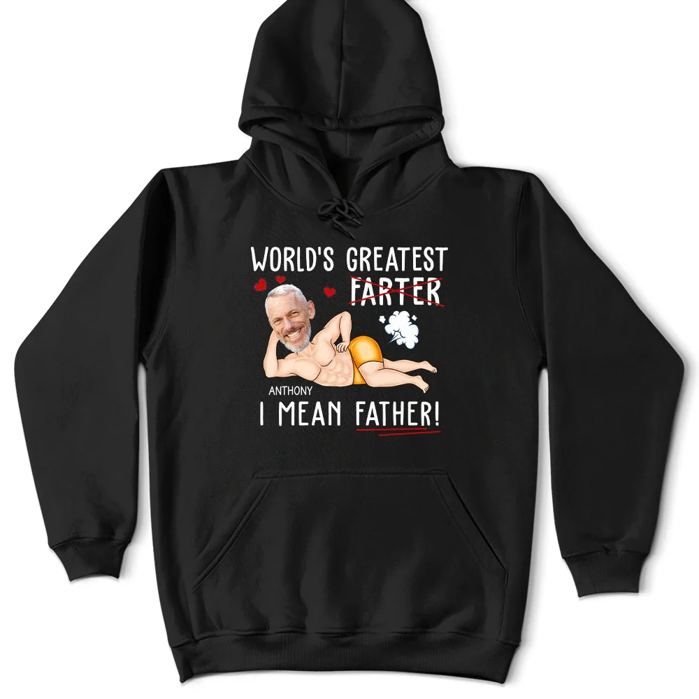 Custom Photo World's Greatest Farter I Mean Father - Personalized T Shirt - Image 7